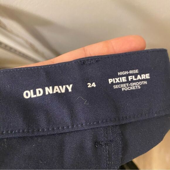 Old Navy High Waisted Pixie Flare navy blue Plus Size pants slacks trousers 24 - Picture 8 of 13